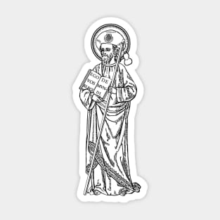 St. James the Pilgrim - black bkg Sticker